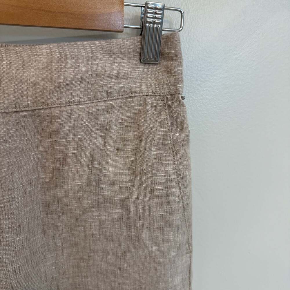 Women's 100% Linen Wide Leg Cropped Pants with Button Detail small Sigrid Olsen - Picture 5 of 6